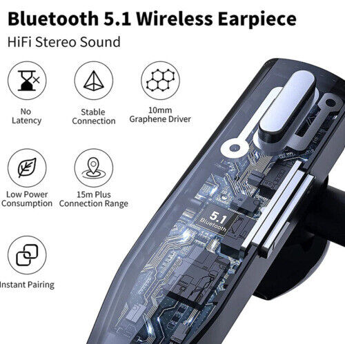Trucker Dual Mic Wireless Bluetooth 5.1 Noise Cancelling Headset & Earbuds